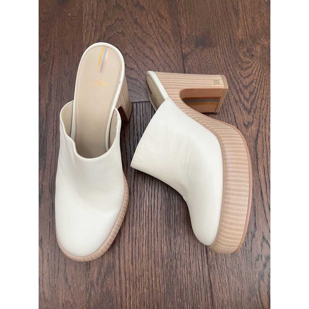 Sam Edelman Shiloh Platform Mules Size 8.5 Ivory EUC
